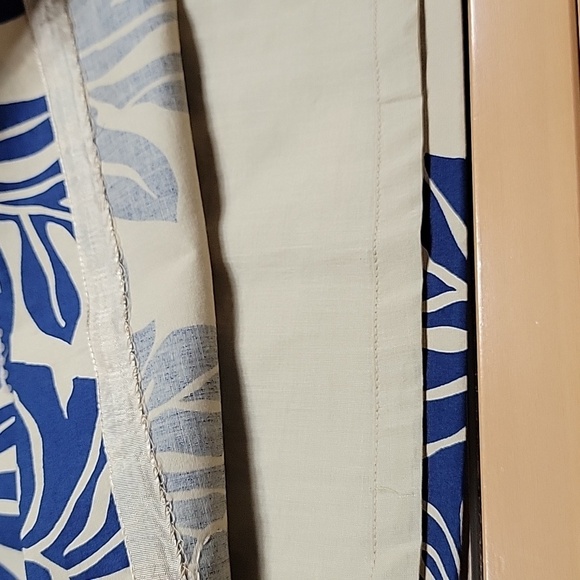 Talbots Size 15 Stretch Tan With Blue Tropical Floral Pattern Sequin Skirt - Picture 8 of 11